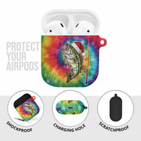 Funny Fishmas Bass AirPods Case Merry Fishmas Tie-dye Christmas Vibes - Wonder Print Shop