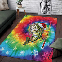 Funny Fishmas Bass Area Rug Merry Fishmas Tie-dye Christmas Vibes - Wonder Print Shop