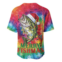 Funny Fishmas Bass Baseball Jersey Merry Fishmas Tie-dye Christmas Vibes - Wonder Print Shop