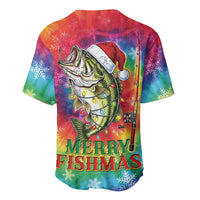 Funny Fishmas Bass Baseball Jersey Merry Fishmas Tie-dye Christmas Vibes - Wonder Print Shop