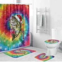 Funny Fishmas Bass Bathroom Set Merry Fishmas Tie-dye Christmas Vibes - Wonder Print Shop