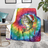 Funny Fishmas Bass Blanket Merry Fishmas Tie-dye Christmas Vibes - Wonder Print Shop