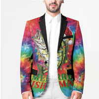 Funny Fishmas Bass Blazer Merry Fishmas Tie-dye Christmas Vibes - Wonder Print Shop