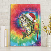Funny Fishmas Bass Canvas Wall Art Merry Fishmas Tie-dye Christmas Vibes - Wonder Print Shop
