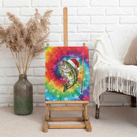 Funny Fishmas Bass Canvas Wall Art Merry Fishmas Tie-dye Christmas Vibes - Wonder Print Shop