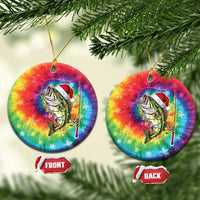 Funny Fishmas Bass Ceramic Ornament Merry Fishmas Tie-dye Christmas Vibes - Wonder Print Shop