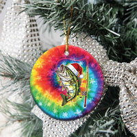 Funny Fishmas Bass Ceramic Ornament Merry Fishmas Tie-dye Christmas Vibes - Wonder Print Shop