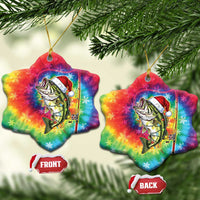 Funny Fishmas Bass Ceramic Ornament Merry Fishmas Tie-dye Christmas Vibes - Wonder Print Shop