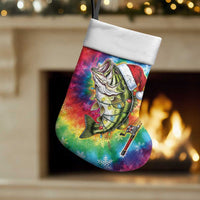 Funny Fishmas Bass Christmas Stocking Merry Fishmas Tie-dye Christmas Vibes - Wonder Print Shop