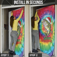 Funny Fishmas Bass Door Cover Merry Fishmas Tie-dye Christmas Vibes - Wonder Print Shop