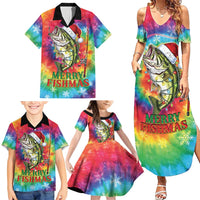 Funny Fishmas Bass Family Matching Summer Maxi Dress and Hawaiian Shirt Merry Fishmas Tie-dye Christmas Vibes - Wonder Print Shop