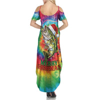 Funny Fishmas Bass Family Matching Summer Maxi Dress and Hawaiian Shirt Merry Fishmas Tie-dye Christmas Vibes - Wonder Print Shop
