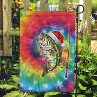 Funny Fishmas Bass Garden Flag Merry Fishmas Tie-dye Christmas Vibes - Wonder Print Shop