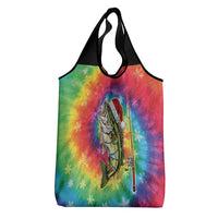 Funny Fishmas Bass Grocery Bag Merry Fishmas Tie-dye Christmas Vibes - Wonder Print Shop