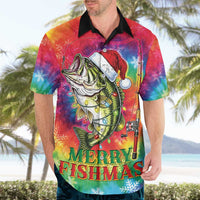 Funny Fishmas Bass Hawaiian Shirt Merry Fishmas Tie-dye Christmas Vibes - Wonder Print Shop
