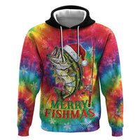 Funny Fishmas Bass Hoodie Merry Fishmas Tie-dye Christmas Vibes - Wonder Print Shop