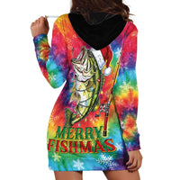 Funny Fishmas Bass Hoodie Dress Merry Fishmas Tie-dye Christmas Vibes - Wonder Print Shop