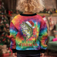 Funny Fishmas Bass Kid Ugly Christmas Sweater Merry Fishmas Tie-dye Christmas Vibes - Wonder Print Shop