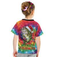 Funny Fishmas Bass Kid T Shirt Merry Fishmas Tie-dye Christmas Vibes - Wonder Print Shop