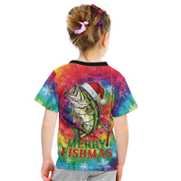 Funny Fishmas Bass Kid T Shirt Merry Fishmas Tie-dye Christmas Vibes - Wonder Print Shop