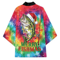 Funny Fishmas Bass Kimono Merry Fishmas Tie-dye Christmas Vibes - Wonder Print Shop
