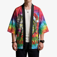 Funny Fishmas Bass Kimono Merry Fishmas Tie-dye Christmas Vibes - Wonder Print Shop
