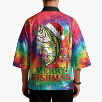 Funny Fishmas Bass Kimono Merry Fishmas Tie-dye Christmas Vibes - Wonder Print Shop