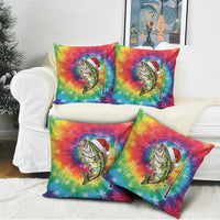 Funny Fishmas Bass Pillow Cover Merry Fishmas Tie-dye Christmas Vibes - Wonder Print Shop