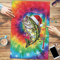 Funny Fishmas Bass Puzzle Merry Fishmas Tie-dye Christmas Vibes - Wonder Print Shop