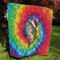 Funny Fishmas Bass Quilt Merry Fishmas Tie-dye Christmas Vibes - Wonder Print Shop