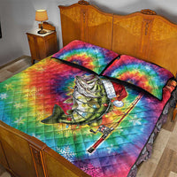 Funny Fishmas Bass Quilt Bed Set Merry Fishmas Tie-dye Christmas Vibes - Wonder Print Shop