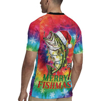 Funny Fishmas Bass Rugby Jersey Merry Fishmas Tie-dye Christmas Vibes - Wonder Print Shop
