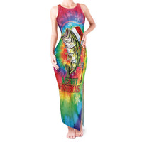 Funny Fishmas Bass Tank Maxi Dress Merry Fishmas Tie-dye Christmas Vibes - Wonder Print Shop