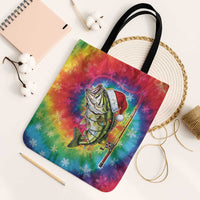 Funny Fishmas Bass Tote Bag Merry Fishmas Tie-dye Christmas Vibes - Wonder Print Shop