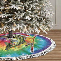 Funny Fishmas Bass Tree Skirt Merry Fishmas Tie-dye Christmas Vibes - Wonder Print Shop