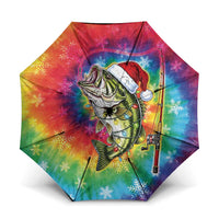 Funny Fishmas Bass Umbrella Merry Fishmas Tie-dye Christmas Vibes - Wonder Print Shop