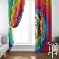 Funny Fishmas Bass Window Curtain Merry Fishmas Tie-dye Christmas Vibes - Wonder Print Shop