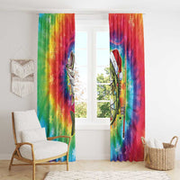 Funny Fishmas Bass Window Curtain Merry Fishmas Tie-dye Christmas Vibes - Wonder Print Shop