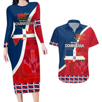 Dominican Republic 180th Years Independence Day Personalized Couples Matching Long Sleeve Bodycon Dress and Hawaiian Shirt LT9 - Wonder Print Shop