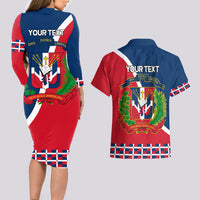 Dominican Republic 180th Years Independence Day Personalized Couples Matching Long Sleeve Bodycon Dress and Hawaiian Shirt LT9 - Wonder Print Shop
