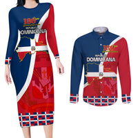 Dominican Republic 180th Years Independence Day Personalized Couples Matching Long Sleeve Bodycon Dress and Long Sleeve Button Shirt LT9 - Wonder Print Shop