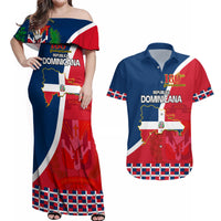 Dominican Republic 180th Years Independence Day Personalized Couples Matching Off Shoulder Maxi Dress and Hawaiian Shirt LT9 - Wonder Print Shop
