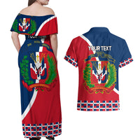 Dominican Republic 180th Years Independence Day Personalized Couples Matching Off Shoulder Maxi Dress and Hawaiian Shirt LT9 - Wonder Print Shop