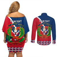 Dominican Republic 180th Years Independence Day Personalized Couples Matching Off Shoulder Short Dress and Long Sleeve Button Shirt LT9 - Wonder Print Shop