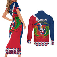 Dominican Republic 180th Years Independence Day Personalized Couples Matching Short Sleeve Bodycon Dress and Long Sleeve Button Shirt LT9 - Wonder Print Shop