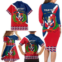 Dominican Republic 180th Years Independence Day Personalized Family Matching Long Sleeve Bodycon Dress and Hawaiian Shirt LT9 - Wonder Print Shop