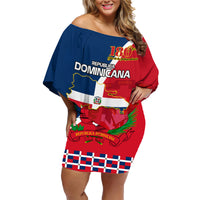 Dominican Republic 180th Years Independence Day Personalized Family Matching Off Shoulder Short Dress and Hawaiian Shirt LT9 - Wonder Print Shop