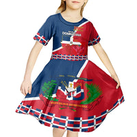 Dominican Republic 180th Years Independence Day Personalized Kid Short Sleeve Dress - Wonder Print Shop