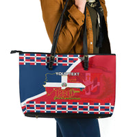 Dominican Republic 180th Years Independence Day Personalized Leather Tote Bag - Wonder Print Shop