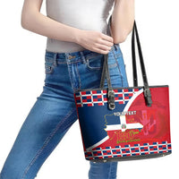 Dominican Republic 180th Years Independence Day Personalized Leather Tote Bag - Wonder Print Shop